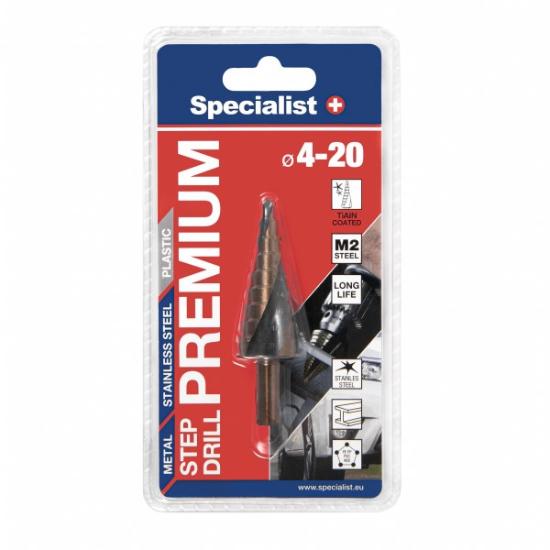Prekės „SPECIALIST+ žingsninis grąžtas PREMIUM, ⌀4-20“ paveikslėlis