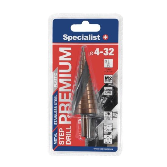 Prekės „SPECIALIST+ žingsninis grąžtas PREMIUM, ⌀4-32“ paveikslėlis