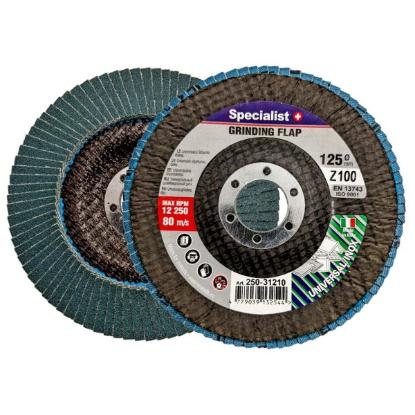 Prekės „Diskas lapelinis 125x22,2 mm P100 metalui Inox lenktas Specialist+“ paveikslėlis