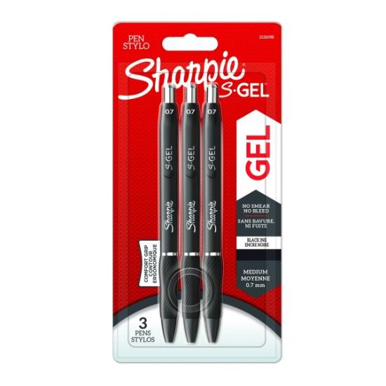 Prekės „Rašiklis „Sharpie S-GEL", juodas, blist., 3 vnt.“ paveikslėlis