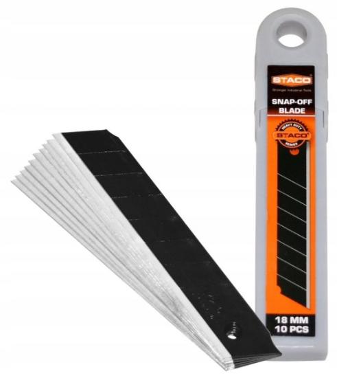 Prekės „Geležtės laužomos peiliui 18 mm 10 vnt STACO BLACK“ paveikslėlis