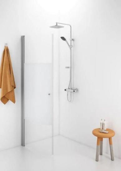 Prekės „Pusapvalė dušo sienelė IDO Showerama 10-41 700, dalinai matinis stiklas“ paveikslėlis