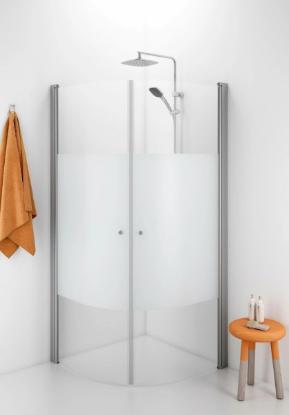 Prekės „Pusapvalė dušo kabina IDO Showerama 10-4 70X70, dalinai matinis stiklas“ paveikslėlis