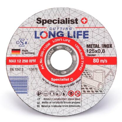 Prekės „Metalo pj.diskas LONG LIFE 125x0,8x22 mm“ paveikslėlis