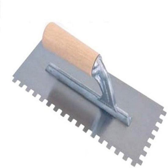 Prekės „Dantyta glaistyklė, kvadratiniais dantimis su medine rankena, 10 mm, 28x12cm“ paveikslėlis