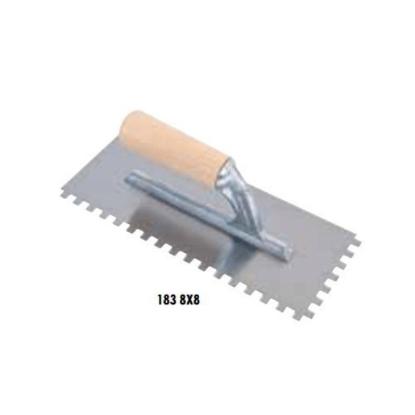 Prekės „Dantyta glaistyklė, kvadratiniais dantimis su medine rankena, 8 mm, 28x12cm“ paveikslėlis