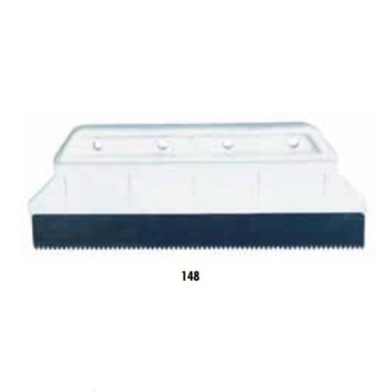 Prekės „Dantyta glaistyklė, V formos dantimis su plastikine rankena, 3 mm, 28cm“ paveikslėlis