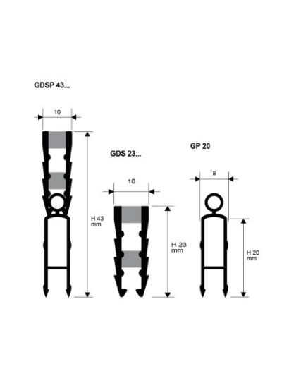 Prekės „Profilis Deformacinis plastikas + silikonas , h20mm, L 2.5m, 1 vnt.“ paveikslėlis