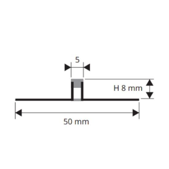 Prekės „Profilis deformacinis, PVC, tamsiai pilkas, h 8 mm, 2,5 m“ paveikslėlis