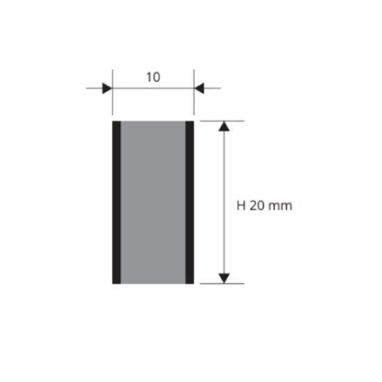 Prekės „Profilis, aliuminis naturalus, deformacinis, pilkas intarpas, h 20 mm, L 2,0 m“ paveikslėlis