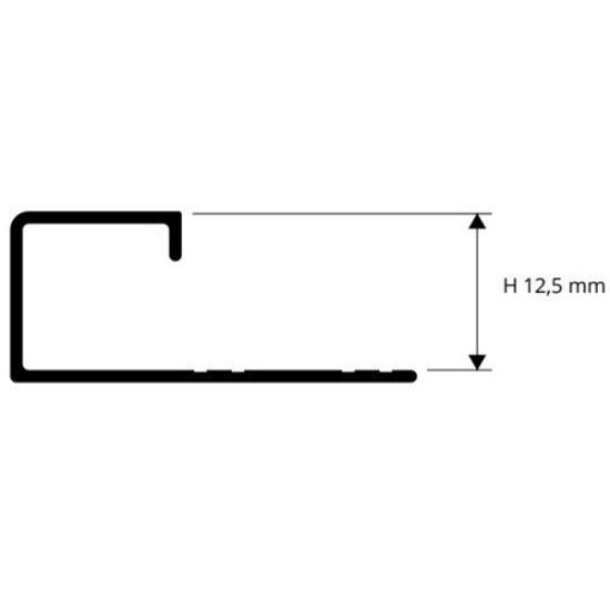 Prekės „Profilis Aliuminis poliruotas juodas, h 12.5 mm, L 2,7 m“ paveikslėlis