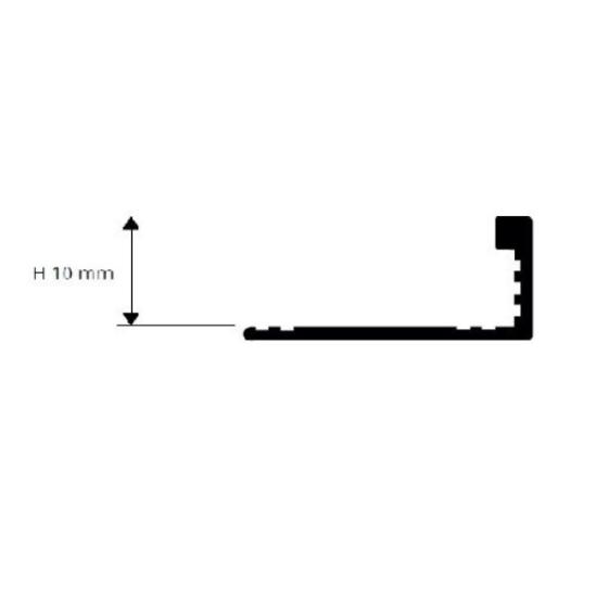 Prekės „Profilis, aliuminis anoduotas, baltas, h 10mm, L 2.7m“ paveikslėlis