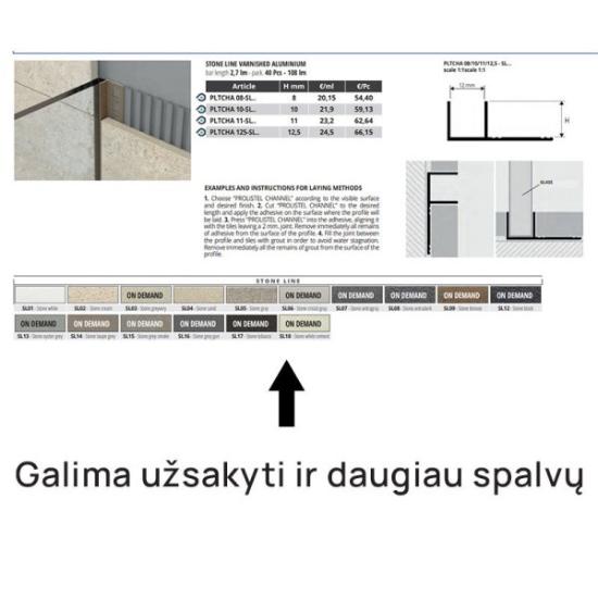 Prekės „Profilis, aliuminis anoduotas, poliruotas chromuotas aliuminis, h 12,5 mm, L 2,7 m“ paveikslėlis