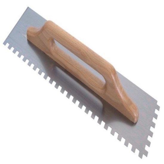Prekės „Dantyta glaistyklė, kvadratiniais dantimis su medine rankena, 10 mm, 48x13cm“ paveikslėlis