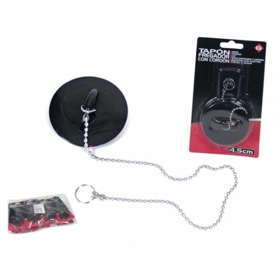 Prekės „Kamštis kriauklei pvc 4.5cm su metaline grandinėle“ paveikslėlis