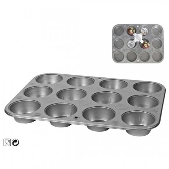 Prekės „Kepimo forma keksiukams 12vnt 35*26*3cm/0.3cm“ paveikslėlis