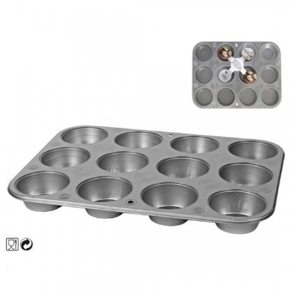 Prekės „Kepimo forma keksiukams 12vnt 35*26*3cm/0.3cm“ paveikslėlis