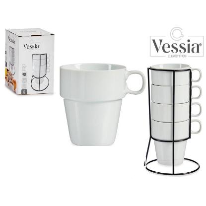 Prekės „Puodukų rink. 350ml 4vnt su stovu 90376 Vessia“ paveikslėlis
