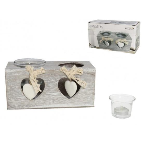 Prekės „Žvakidė med. 2-jų žv. 17*7*9cm CORAZON“ paveikslėlis