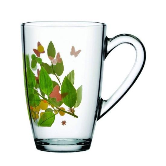 Prekės „Puodukas stikl. 330ml BUTTERFLIES“ paveikslėlis