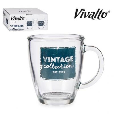 Prekės „Puodukas stikl. 325ml decor Vintage“ paveikslėlis