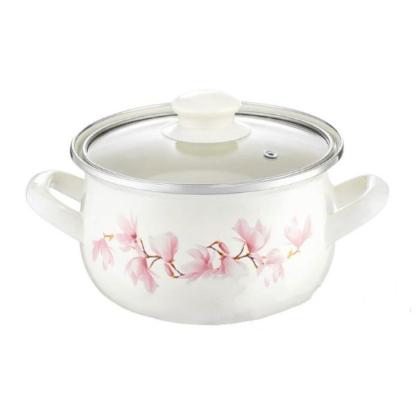 Prekės „Puodas emal. 20cm 3.4L su stikl.dang. MAGNOLIJA“ paveikslėlis