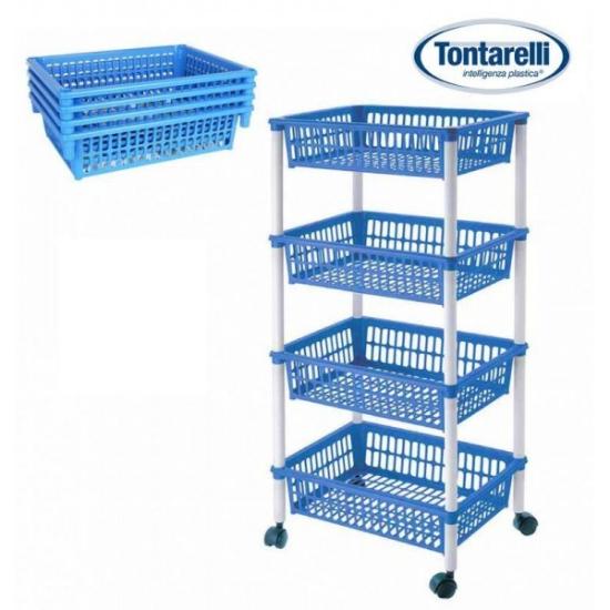 Prekės „Krepšeliai plast. 4 aukštų su ratukais 40*29*85cm“ paveikslėlis