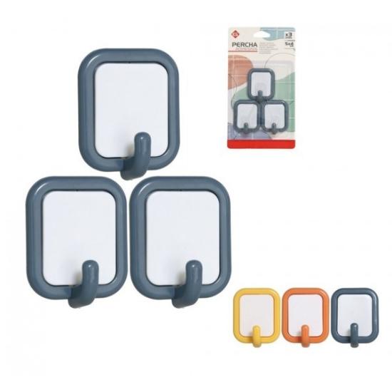 Prekės „Kabliukai plast. 4.5*4.5cm 3vnt lipnieji“ paveikslėlis