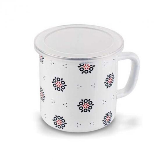 Prekės „Puodukas emal. su plast. dangteliu 900ml 12cm s/p“ paveikslėlis