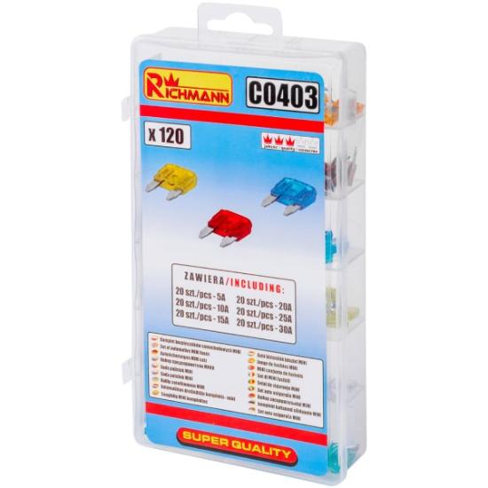 Prekės „Saugiklių komplektas MINI 5A-30 120 vnt.“ paveikslėlis