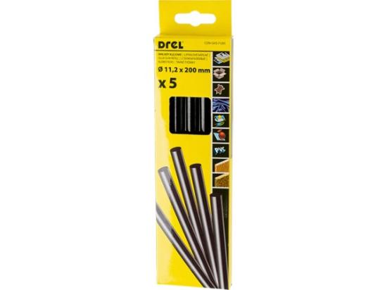 Prekės „Karštų klijų lazdelės 11,2 mm x 200 mm, juodos, 5 vnt.“ paveikslėlis