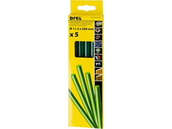 Prekės „Karštų klijų lazdelės 11,2 mm x 200 mm, žalios, 5 vnt.“ paveikslėlis