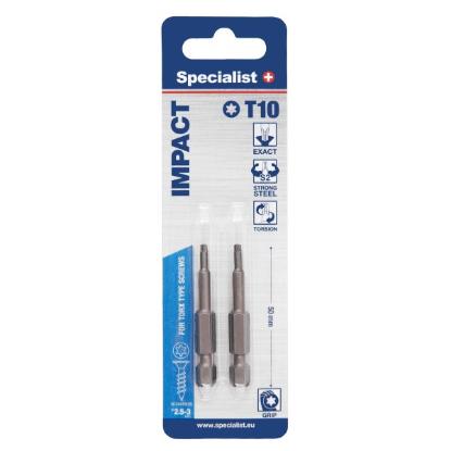 Prekės „SPECIALIST+ antgalis TORX GRIP T10, 50mm, 2 vnt.“ paveikslėlis