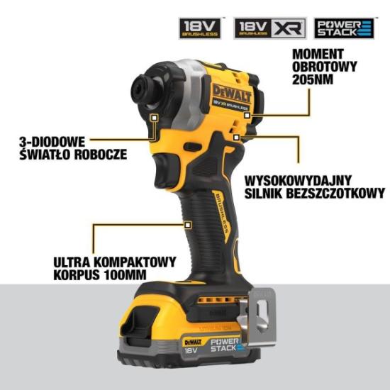 Prekės „Smūginis suktuvas DeWALT DCF850E2T; 18V 2x1,7Ah“ paveikslėlis