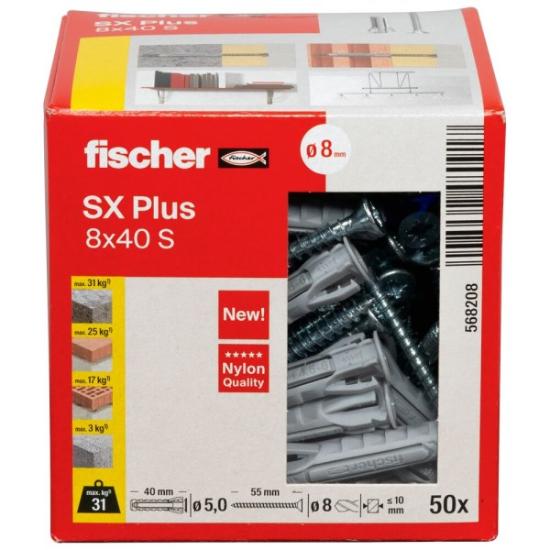 Prekės „Univers. kaišt. SX Plus 8x40 mm, su varžt. 50 vnt.“ paveikslėlis