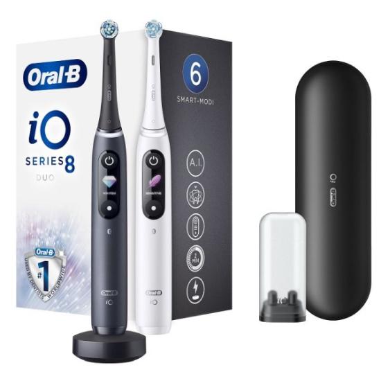 Prekės „BRAUN iOM8D.2H2.2BD Duo Black/White dantų šepetėlis“ paveikslėlis