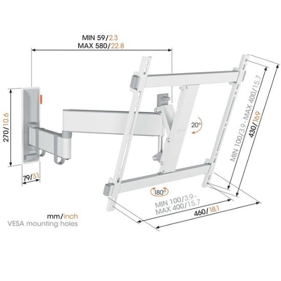Prekės „VOGEL S  COMFORT TVM3443W TV Laikiklis“ paveikslėlis