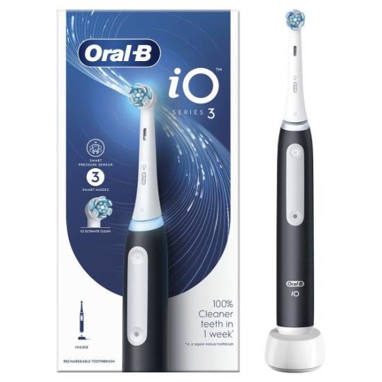 Prekės „BRAUN iOG3.1A6.0 iO3 Matt Black (juodas) dantų šepetėlis“ paveikslėlis