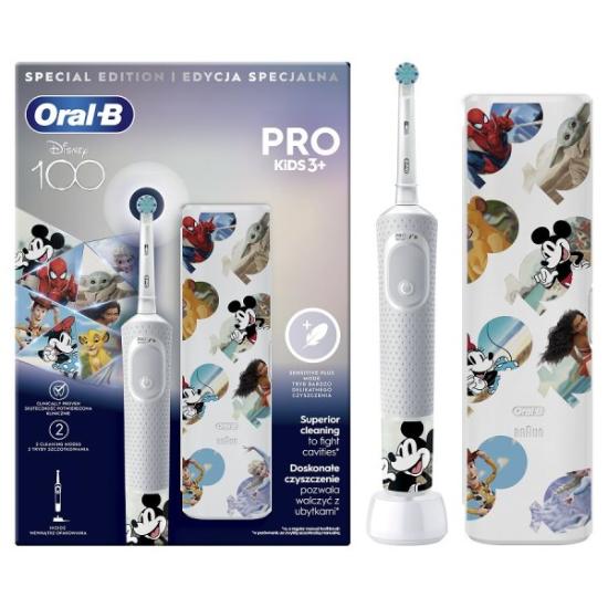 Prekės „BRAUN D103.413.2KX Vitality PRO Kids 3+ Disney 100 +dėklas dantų šepetėlis“ paveikslėlis