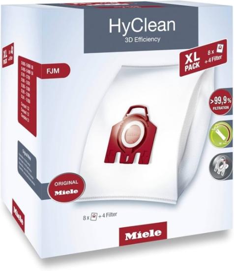 Prekės „MIELE 10455090 XL HyClean FJM  Dulkių maišeliai 8vnt“ paveikslėlis