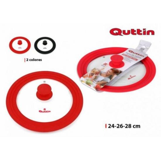 Prekės „Dangtis stikl. 24/26/28cm su silikon pakraščiu Qut“ paveikslėlis