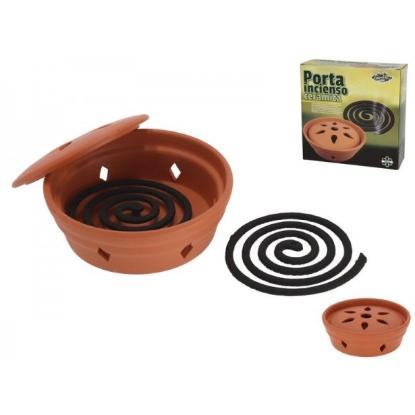 Prekės „Spiralė nuo uodų moliniame indelyje 16cm“ paveikslėlis