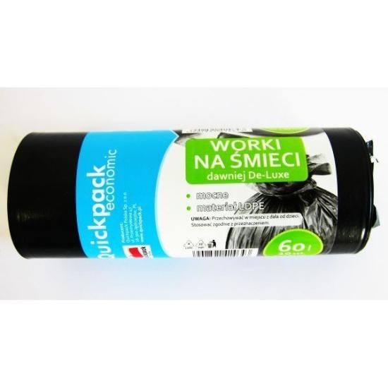 Prekės „Šiukšlių maiš. 60L 10vnt. juod. QECWLD060C“ paveikslėlis