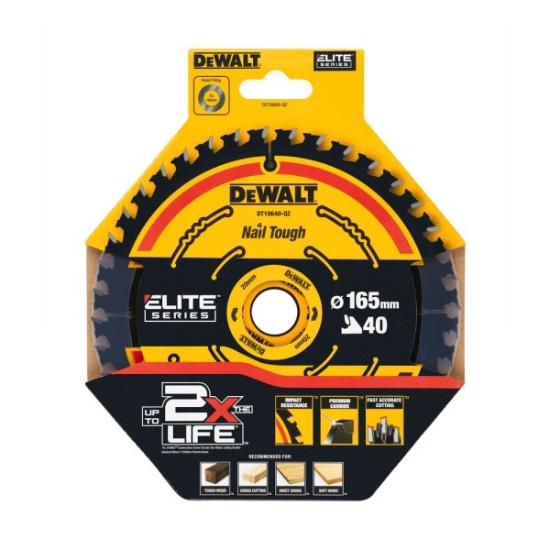 Prekės „Pjov. diskas medienai DeWalt ELITE CSB 165x20mm 40T“ paveikslėlis
