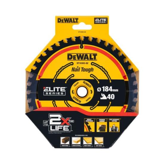 Prekės „Pjov. diskas medienai DeWalt ELITE CSB 184x16mm 40T“ paveikslėlis