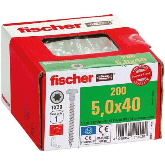 Prekės „Fischer medsraigtis kampuočiui FPF-PT ZPF 5.0x40, 200 vnt.“ paveikslėlis