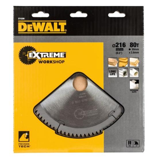 Prekės „Pjov. diskas medienai DeWalt 216mmx30mm 80T“ paveikslėlis