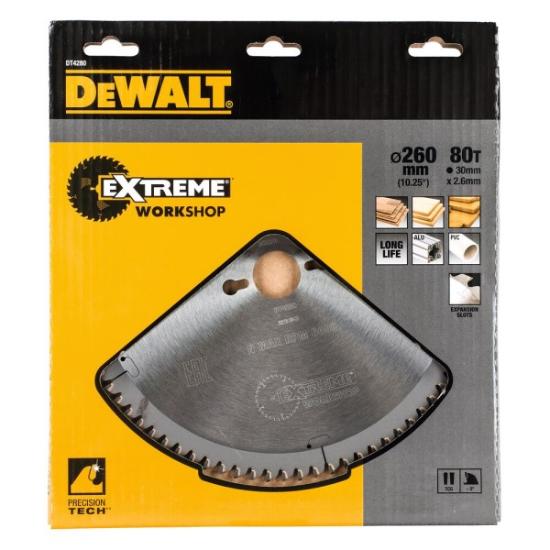 Prekės „Pjov. diskas medienai DeWalt 260mmx30mm 80T“ paveikslėlis