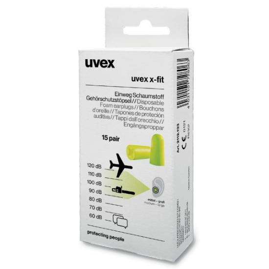 Prekės „Ausų kamštukai UVEX X-fit, 37dB, 15 porų“ paveikslėlis