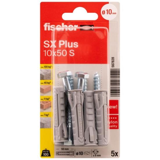 Prekės „FISCHER kaiščiai su varžtais SX Plus S, 10x50 mm, 5 vnt.“ paveikslėlis